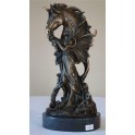 Fėjos su vienaragiu bronzinės statula 