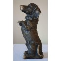 Šuns bronzinės statula 