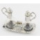 CATHOLIC GLASS AMPOULES FOR WATER AND WINE WITH TRAY SET